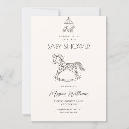 ロッキングホースアート赤ちゃんシャワー 招待状