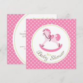 ロッキングホースガール招待状スクエア 招待状 (正面/裏面)