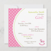 ロッキングホースガール招待状スクエア 招待状 (裏面)