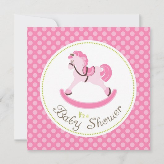 ロッキングホースガール招待状スクエア 招待状 (正面)