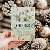 ロッキングホースクリスマスバースデーパーティーの招待状 招待状