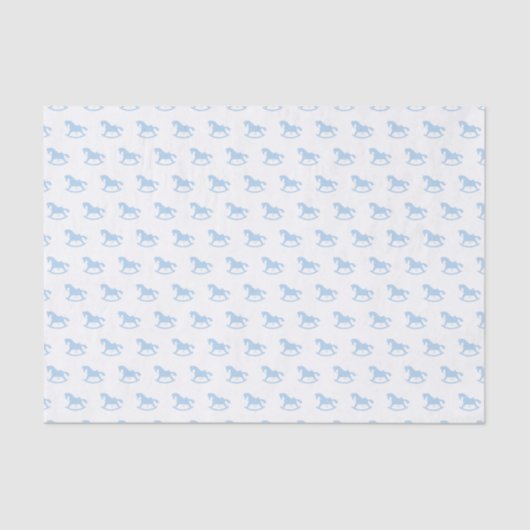 ロッキングホースシルエットティッシュペーパーブルー 薄葉紙 (正面)