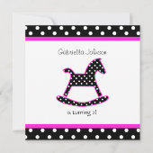 ロッキングホースバースデーパーティーの招待 招待状 (正面)