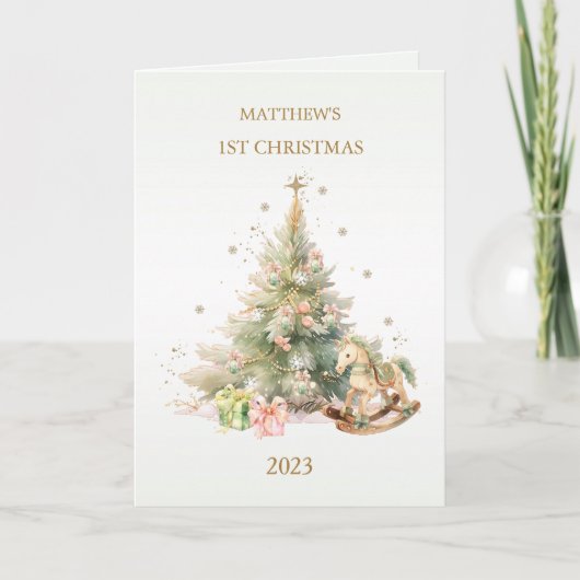 ロッキングホースパインベビー1stクリスマス シーズンカード (正面)