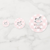 ロッキングホースピンクギンガムテーブル紙吹雪 コンフェッティ (正面)