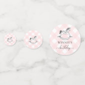 ロッキングホースピンクギンガムテーブル紙吹雪 コンフェッティ (裏面)