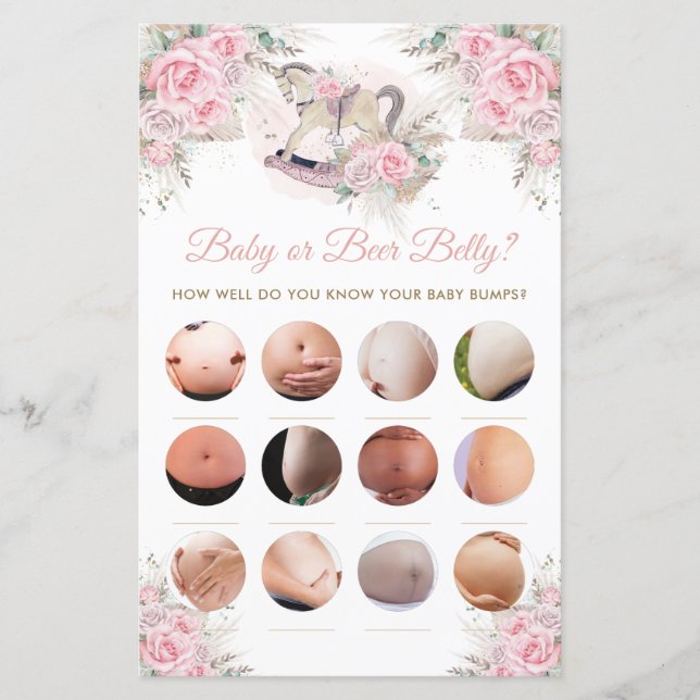 ロッキングホースピンクパンパベビーまたはビールベリーゲーム (正面)