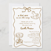 ロッキングホースファンキーエスプレッソマルティーニ赤ちゃんシャワー 招待状 (正面)