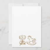 ロッキングホースファンキーエスプレッソマルティーニ赤ちゃんシャワー 招待状 (裏面)