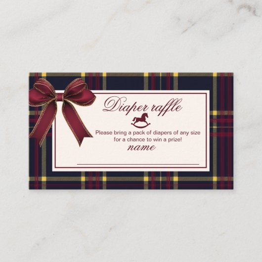 ロッキングホースブルゴーニュ弓プリドおむつラッフル エンクロージャーカード (正面)