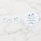 ロッキングホースブルーギンガムテーブル紙吹雪 コンフェッティ (裏面)