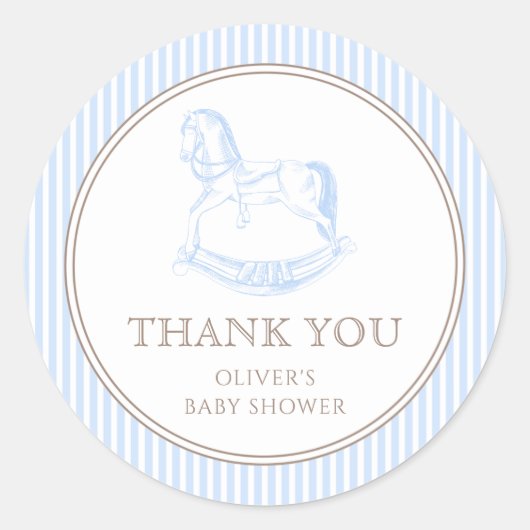 ロッキングホースブルートイレデジュイベビーシャワー ラウンドシール (正面)