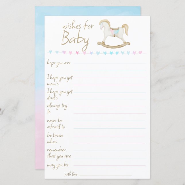 ロッキングホースブルーピンクウィズ男女兼用ベビー (正面/裏面)