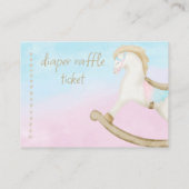 ロッキングホースブルーピンク男女兼用ベビーおむつ エンクロージャーカード (裏面)