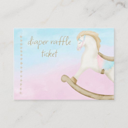 ロッキングホースブルーピンク男女兼用ベビーおむつ エンクロージャーカード (裏面)