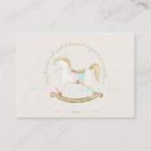 ロッキングホースブルーピンク男女兼用ベビーおむつ エンクロージャーカード (正面)