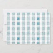 ロッキングホースブルーボーイフォト1st誕生日 招待状 (裏面)