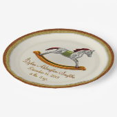 ロッキングホースベビーパーソナライズされた(Rocking Horse) ペーパープレート (アングル)