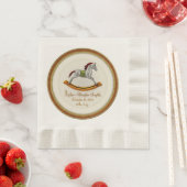 ロッキングホースベビーパーソナライズされた(Rocking Horse) 縁ありランチョンナプキン (インサイチュ)