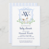 ロッキングホースモノグラムグランドミレニアルベビーシャワー 招待状 (正面/裏面)