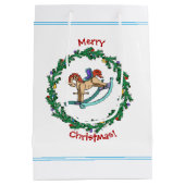 ロッキングホース付きクリスマスリース ミディアムペーパーバッグ (裏面)