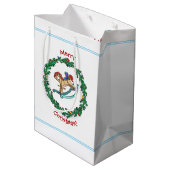 ロッキングホース付きクリスマスリース ミディアムペーパーバッグ (裏面アングル)