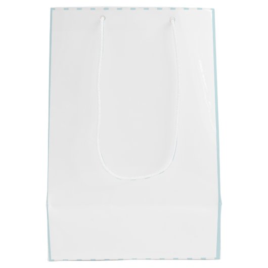 ロッキングホース名門私立校風のテディベア青ベビーシャワー ミディアムペーパーバッグ (裏面)