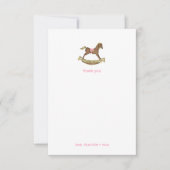 ロッキングホース女の子の赤ちゃん感謝していシャワーあなた サンキューカード (正面)