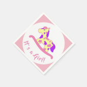 ロッキングホース女の子ベビーシャワー女の子 スタンダードカクテルナプキン (角)