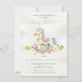 ロッキングホース小さなカウボーイ赤ちゃんシャワー 招待状 (正面)