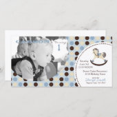 ロッキングホース招待状フォトカード (正面/裏面)