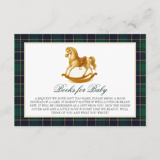 ロッキングホース格子付き赤ちゃんシャワーベビー エンクロージャーカード (正面)
