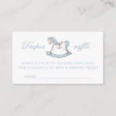 ロッキングホース男の赤ちゃんシャワーおむつラッフルカード エンクロージャーカード (正面)