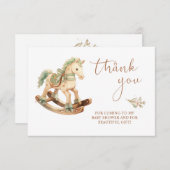 ロッキングホース赤ちゃんシャワーありがとう エンクロージャーカード (正面/裏面)