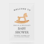 ロッキングホース赤ちゃんシャワーミニマル赤ちゃんシャワー アクリルサイン (正面)