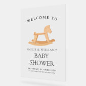 ロッキングホース赤ちゃんシャワーミニマル赤ちゃんシャワー アクリルサイン (傾斜)