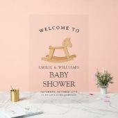 ロッキングホース赤ちゃんシャワーミニマル赤ちゃんシャワー アクリルサイン (ウェディング)