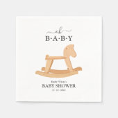 ロッキングホース赤ちゃんシャワーミニマル赤ちゃんシャワー スタンダードカクテルナプキン (正面)