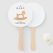 ロッキングホース赤ちゃんシャワーミニマル赤ちゃんシャワー ハンドファン (正面&裏面)