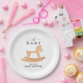 ロッキングホース赤ちゃんシャワーミニマル赤ちゃんシャワー ペーパープレート (パーティー)