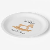 ロッキングホース赤ちゃんシャワーミニマル赤ちゃんシャワー ペーパープレート (アングル)