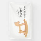ロッキングホース赤ちゃんシャワーミニマル赤ちゃんシャワー 横断幕 (縦)