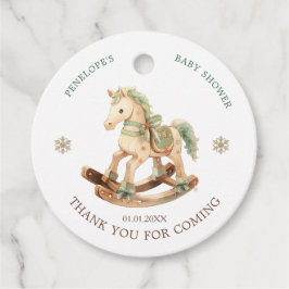 ロッキングホース赤ちゃんシャワーメッセージカード フェイバータグ