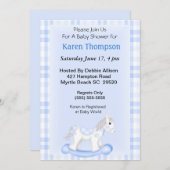 ロッキングホース赤ちゃんシャワー招待状 招待状 (正面/裏面)