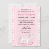 ロッキングホース赤ちゃんシャワー招待状 招待状 (正面)