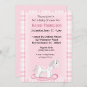 ロッキングホース赤ちゃんシャワー招待状 招待状 (正面/裏面)