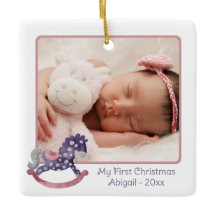 ロッキングホース2写真私の最初のクリスマスベビーガール