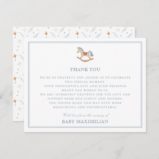 ロッキングホース，子供部屋から，サンキューカード 招待状 (正面/裏面)