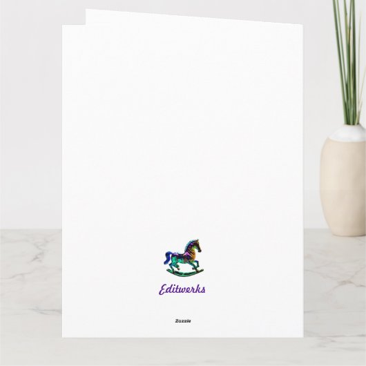 『ロッキングホース』 8.5×11 折りたたみ式グリーティングカード カード (裏面)