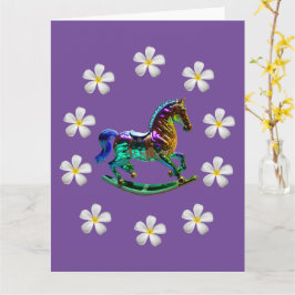 『ロッキングホース』 8.5×11 折りたたみ式グリーティングカード カード